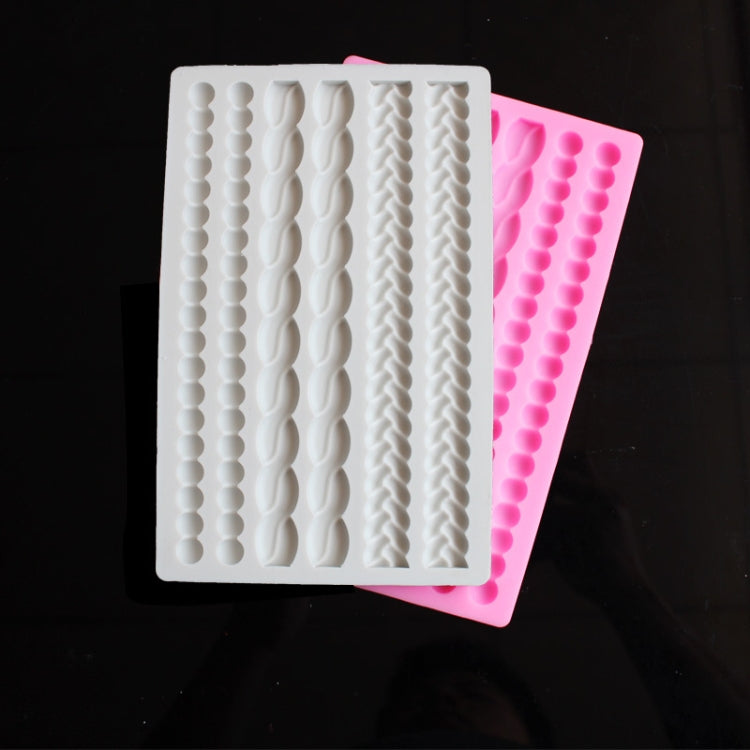 Pearl Twist Braided Fondant Cake Silicone Mold(Pink)