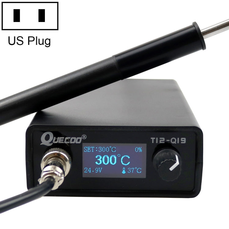 QUECOO 1.3 Inch Display Soldering Station with Handle, Set: US Plug (Q19+P9)