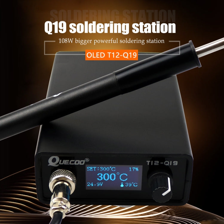 QUECOO 1.3 Inch Display Soldering Station with Handle, Set: US Plug (Q19+P9)