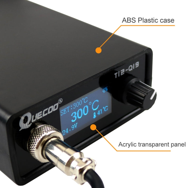 QUECOO 1.3 Inch Display Soldering Station with Handle, Set: US Plug (Q19+P9)