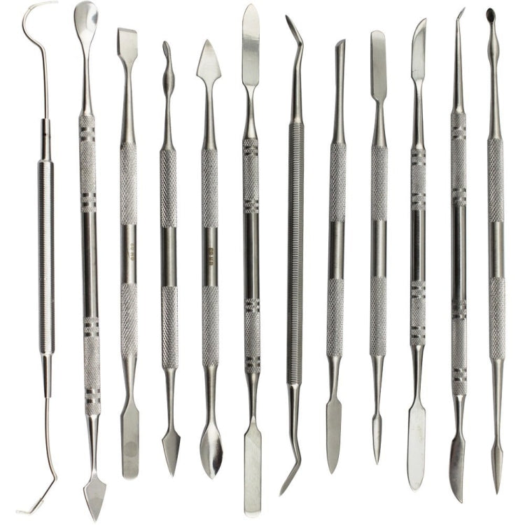 12 In 1 Stainless Steel Wax Carving Knife Dental Tool Set Clay Modeling Tool