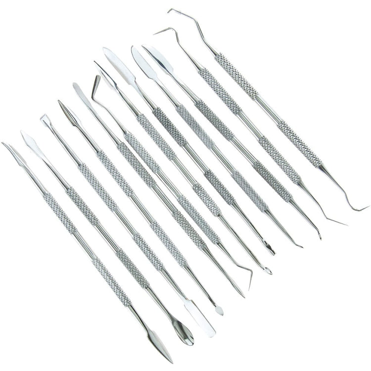 12 In 1 Stainless Steel Wax Carving Knife Dental Tool Set Clay Modeling Tool