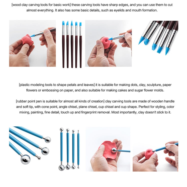 24 In 1 Pottery Tool Set Pottery Clay Stone Carving Knife DIY Clay Combination Tool