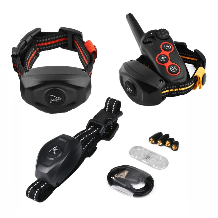 Remote Control Trainer Dog Collar Automatic Barking Stopper, Specification: 1 Drag 2 Red+Orange