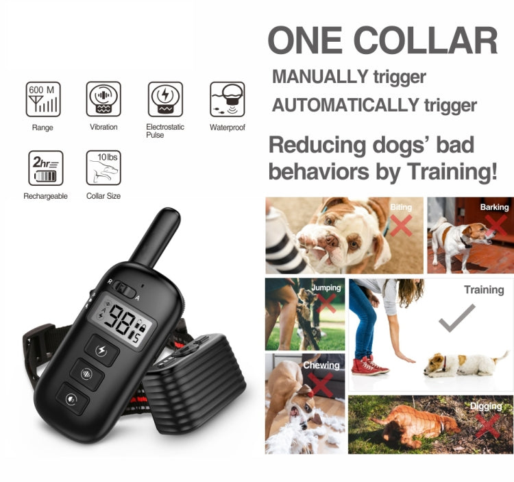 Remote Control Trainer Dog Collar Automatic Bark Stop Device, Specification: 1 Drag 1 (Red)