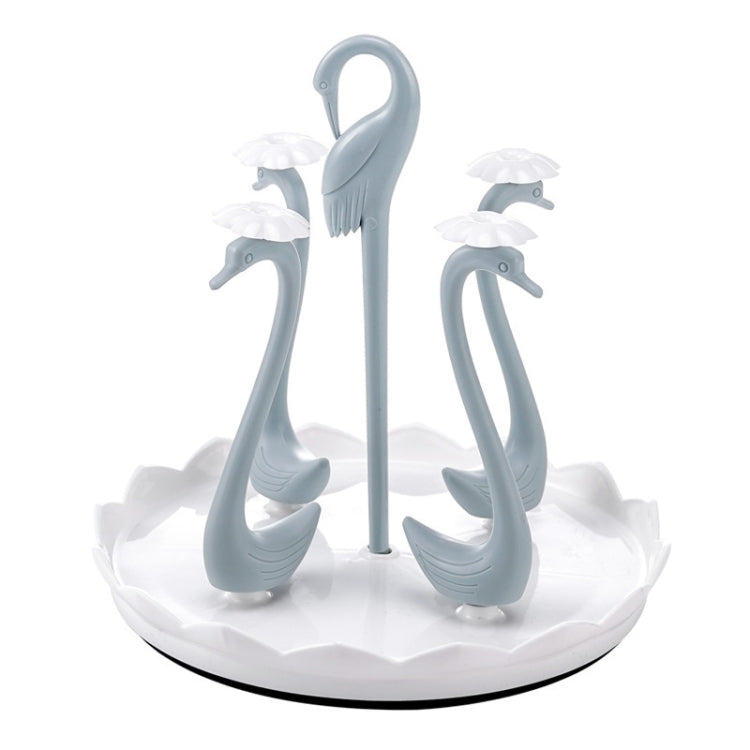 Home Portable Drainer Cup Holder With Rotatable Tray, Specification: Four Cups(Blue)