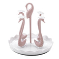 Home Portable Drainer Cup Holder With Rotatable Tray, Specification: Four Cups(Light Pink)