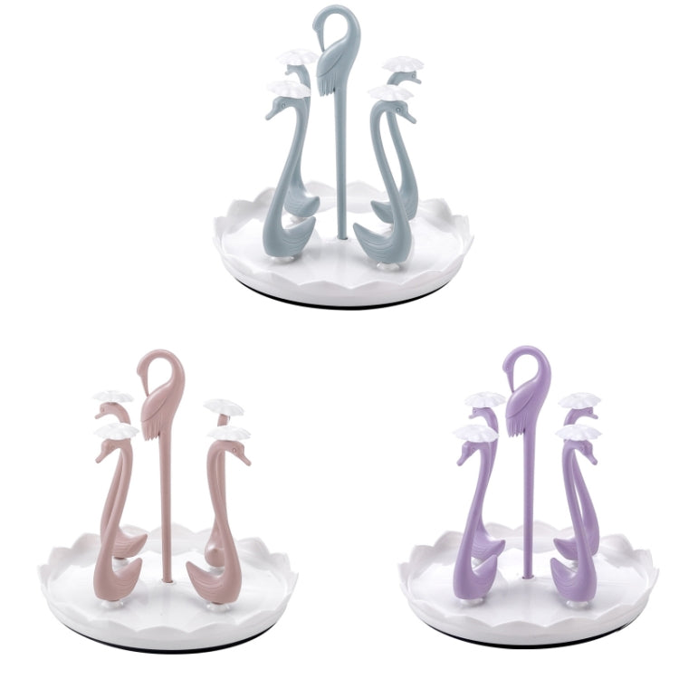 Home Portable Drainer Cup Holder With Rotatable Tray, Specification: Four Cups(Purple)