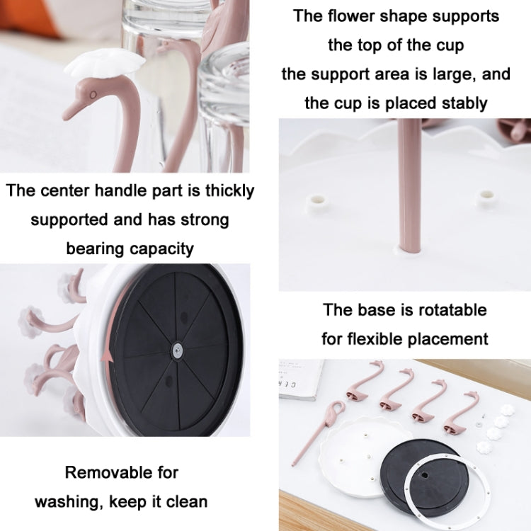 Home Portable Drainer Cup Holder With Rotatable Tray, Specification: Four Cups(Blue)