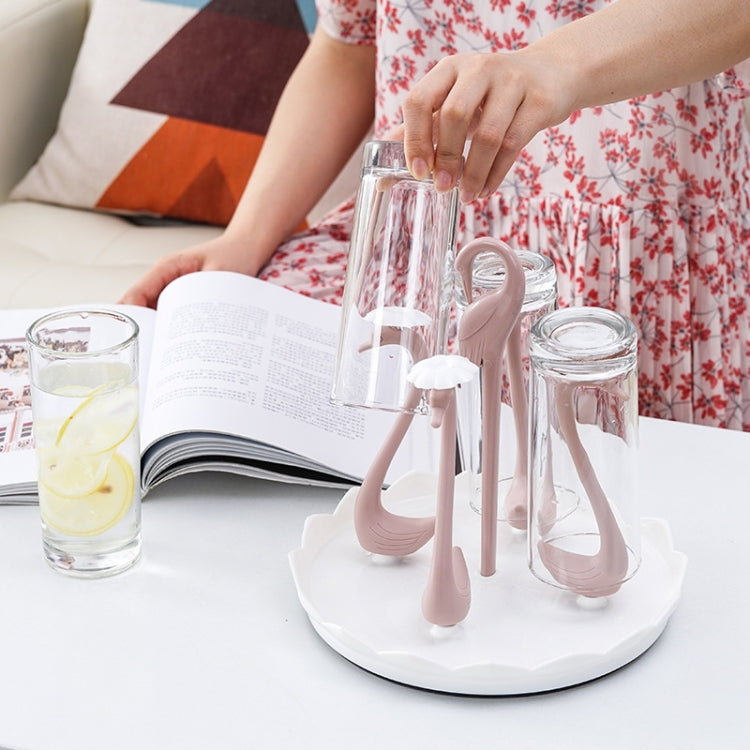 Home Portable Drainer Cup Holder With Rotatable Tray, Specification: Four Cups(Purple)