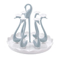 Home Portable Drainer Cup Holder With Rotatable Tray, Specification: Six Cups(Blue)
