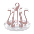 Home Portable Drainer Cup Holder With Rotatable Tray, Specification: Six Cups(Light Pink)