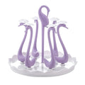 Home Portable Drainer Cup Holder With Rotatable Tray, Specification: Six Cups(Purple)