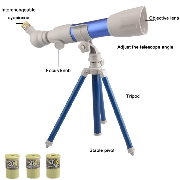 Children High-definition Multiple Astronomical Telescope Science Teaching Aids(B Model Blue)