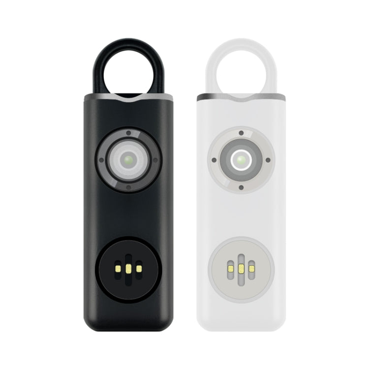 Anti-wolf Alarm Rechargeable Female Student Self-defense Keychain(White)