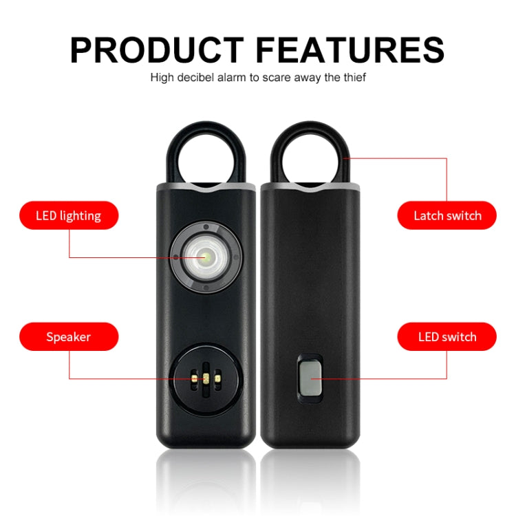 Anti-wolf Alarm Rechargeable Female Student Self-defense Keychain(White)