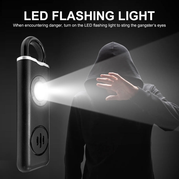 Anti-wolf Alarm Rechargeable Female Student Self-defense Keychain(White)