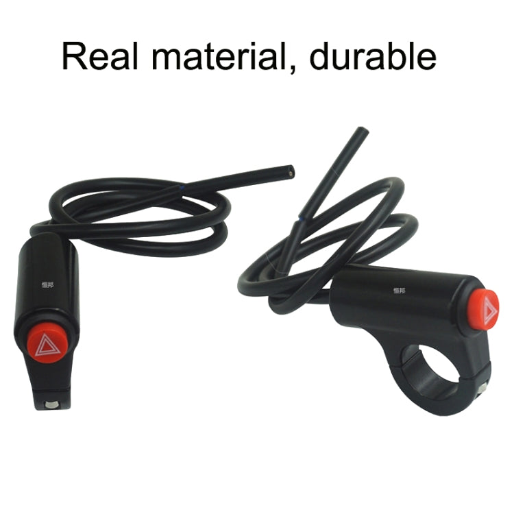2PCS KG-037E Motorcycle Double Flash Warning Switch Retrofit Accessories