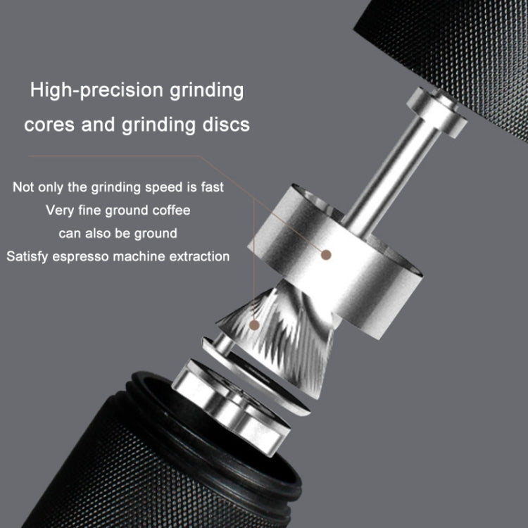 CNC Stainless Steel Hand Crank Coffee Bean Grinder, Specification: Seven Corner Silver