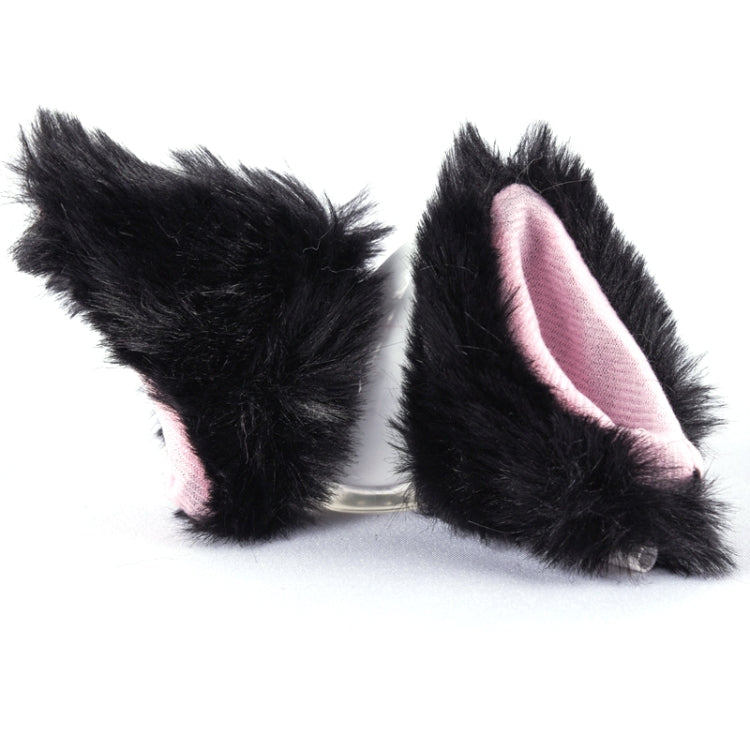 4PCS Motorcycle Plush Ear Helmet Decoration(Black)