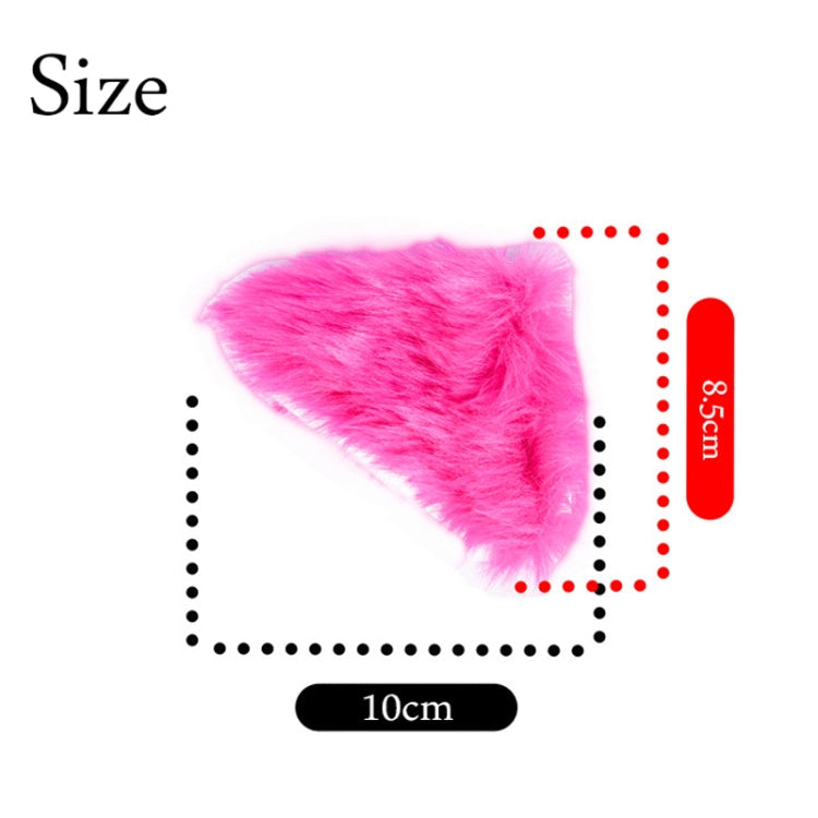 4PCS Motorcycle Plush Ear Helmet Decoration(Rose Red)