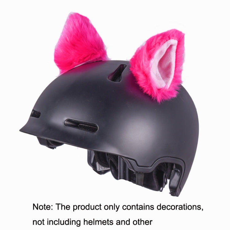 4PCS Motorcycle Plush Ear Helmet Decoration(Light Gray)