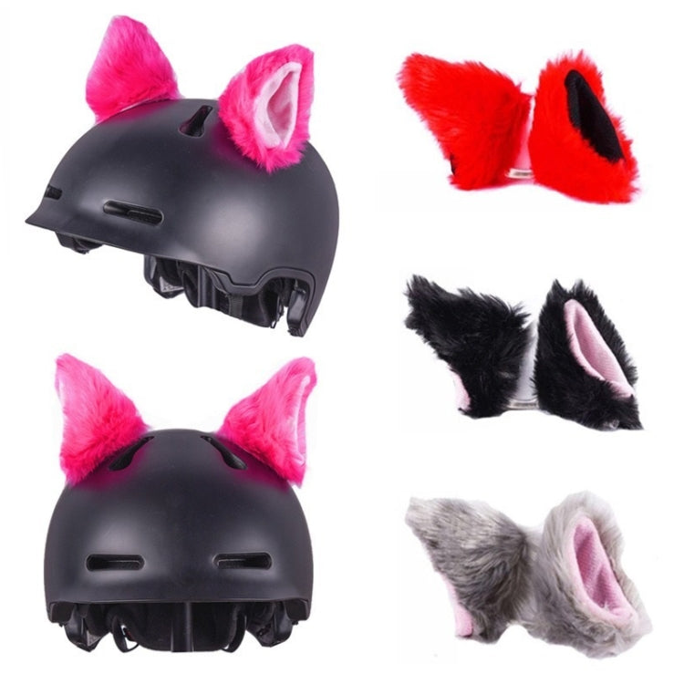 4PCS Motorcycle Plush Ear Helmet Decoration(Black)