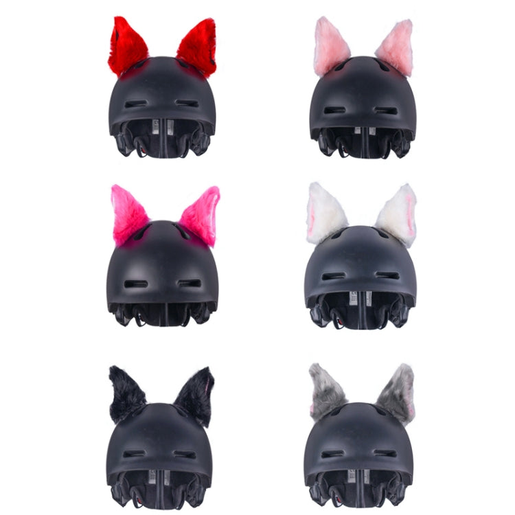 4PCS Motorcycle Plush Ear Helmet Decoration(White)