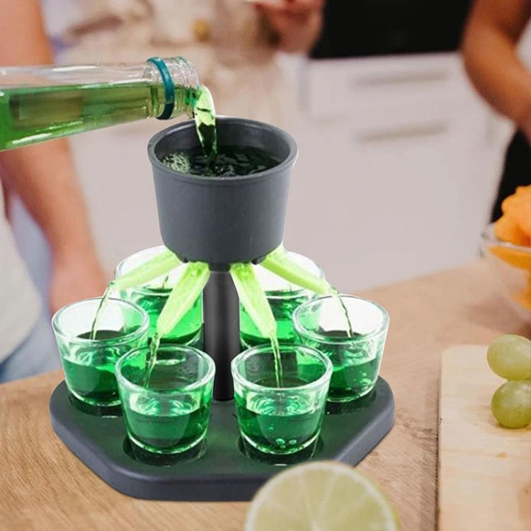 Bar Party 6 Cups Wine Dispenser Wine Pourer Drink Dispenser(6 Cups+Holder)