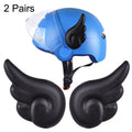 2 Pairs Motorcycle Helmet Angel Wings Decoration(Black)