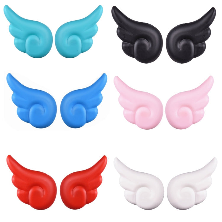 2 Pairs Motorcycle Helmet Angel Wings Decoration(Black)