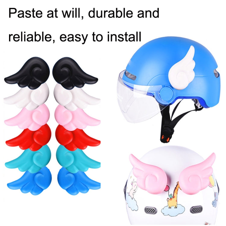 2 Pairs Motorcycle Helmet Angel Wings Decoration(Blue)