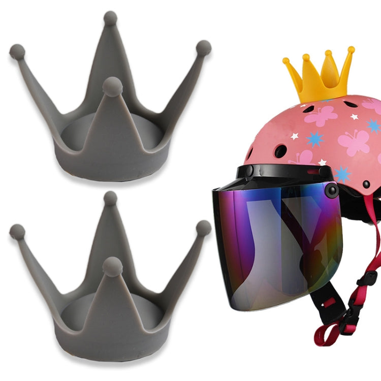 2PCS Motorcycle Crown Sucker Helmet Decoration(Gray)