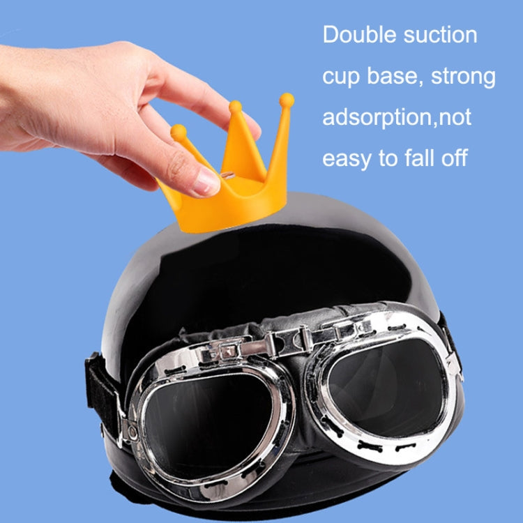 2PCS Motorcycle Crown Sucker Helmet Decoration(Peach Red)