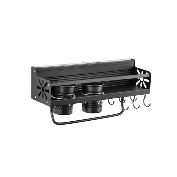 Kitchen Wall Mounted Seasoning Bottle Knife Storage Rack, Specifications A2 40cm Two Cup 6 Hook
