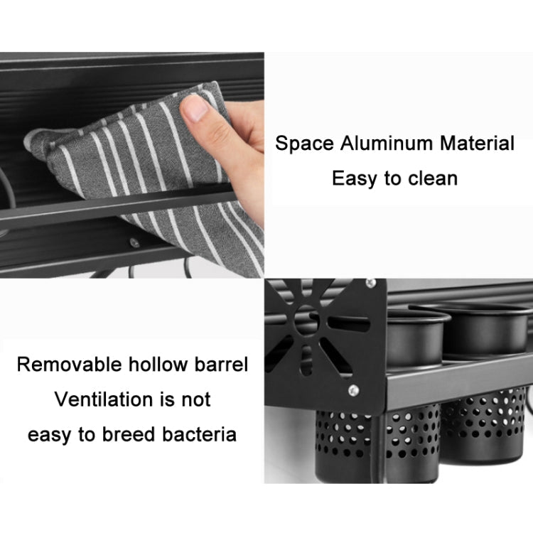 Kitchen Wall Mounted Seasoning Bottle Knife Storage Rack, Specifications A2 40cm Two Cup 6 Hook