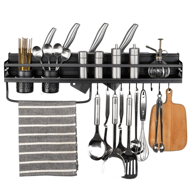 Kitchen Wall Mounted Seasoning Bottle Knife Storage Rack, Specifications A2 40cm Two Cup 6 Hook