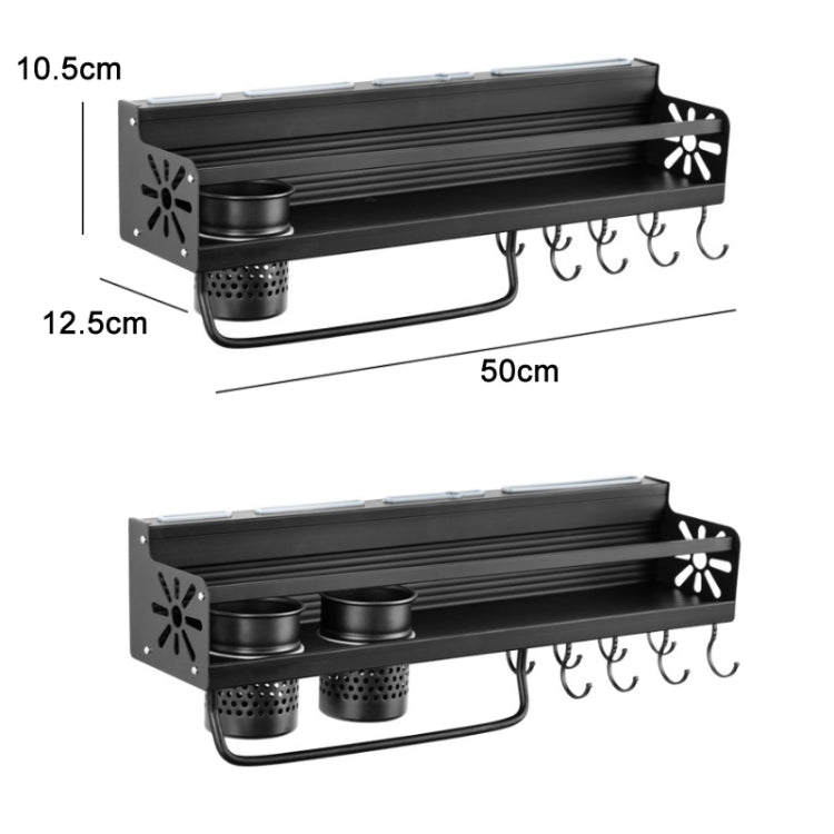 Kitchen Wall Mounted Seasoning Bottle Knife Storage Rack, Specifications B1 50cm One Cup 8 Hook