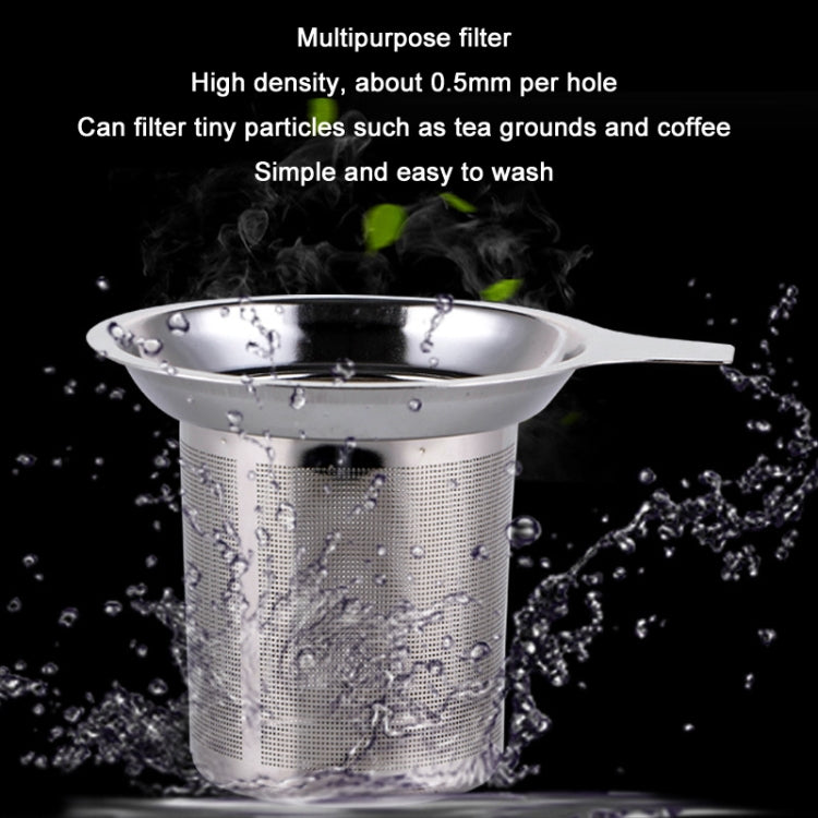 304 Stainless Steel Teapot Flat Bottom High Density Strainer With Handle(Silver)