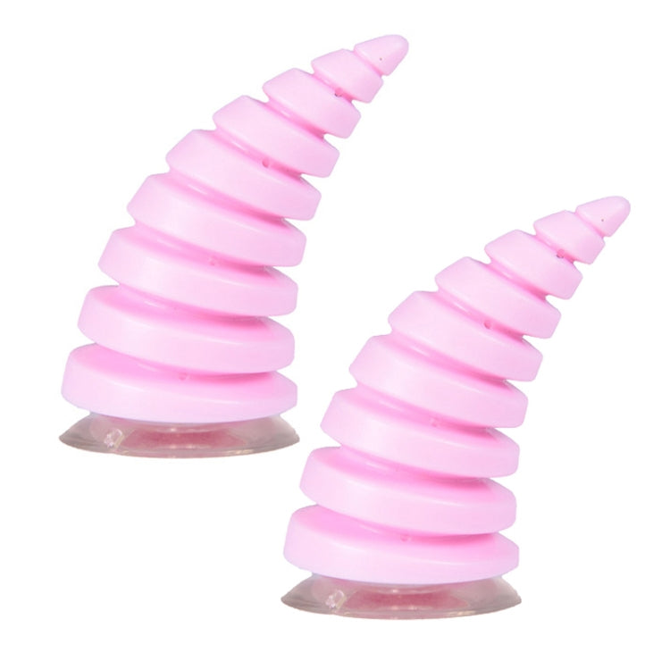 2PCS Motorcycle Horn Sucker Helmet Decoration(Pink)