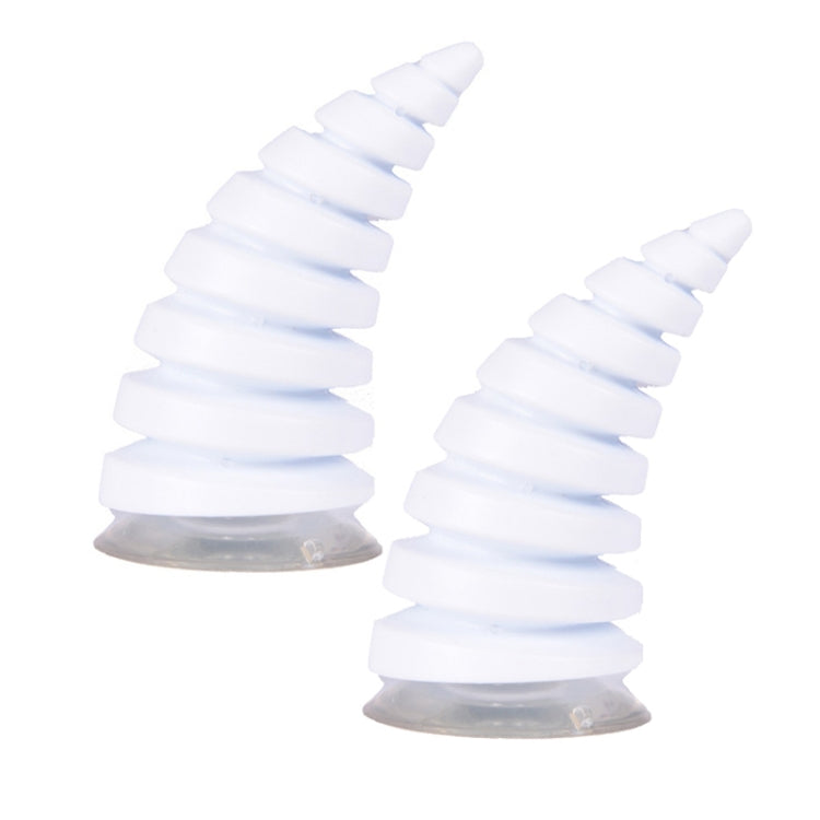 2PCS Motorcycle Horn Sucker Helmet Decoration(White)