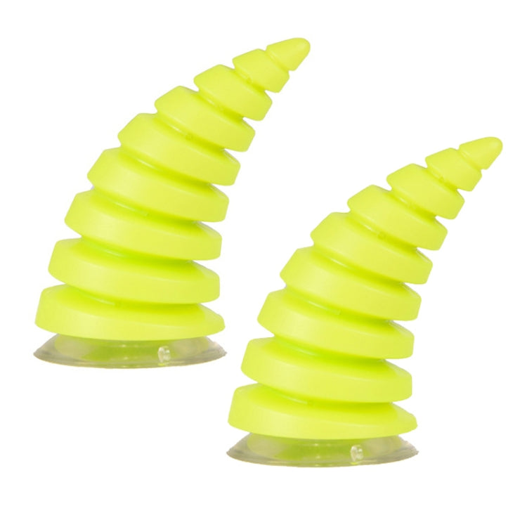 2PCS Motorcycle Horn Sucker Helmet Decoration(Green)