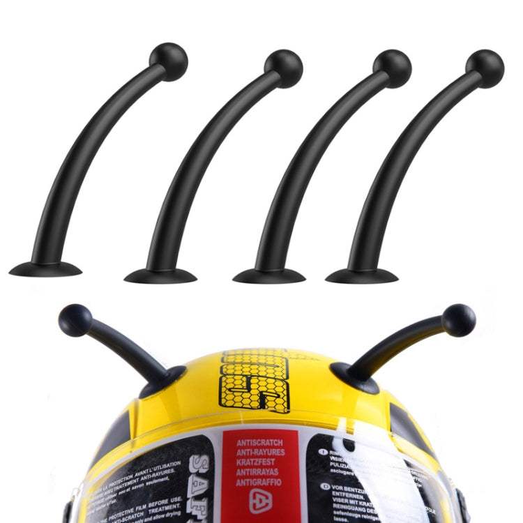 4PCS Motorcycle Helmet Soft Silicone Tentacle Sucker Decoration(Black)