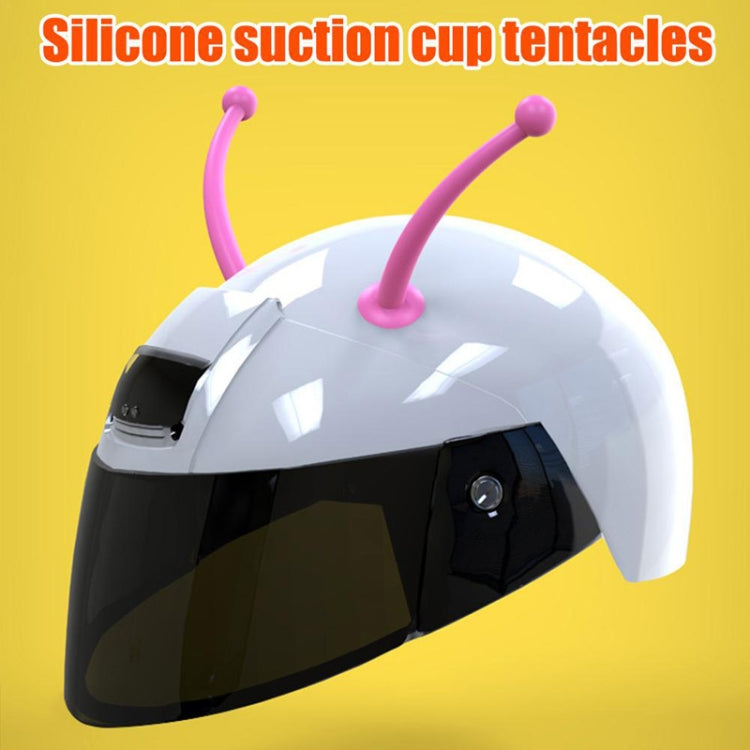 4PCS Motorcycle Helmet Soft Silicone Tentacle Sucker Decoration(Yellow)