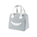 Smile Lunch Bag with Leather Handles, Size: S (Gray)