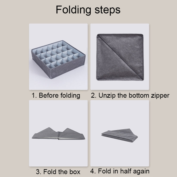 Foldable Drawer Clothes Storage Box, Spec: 24 Grids (Gray)