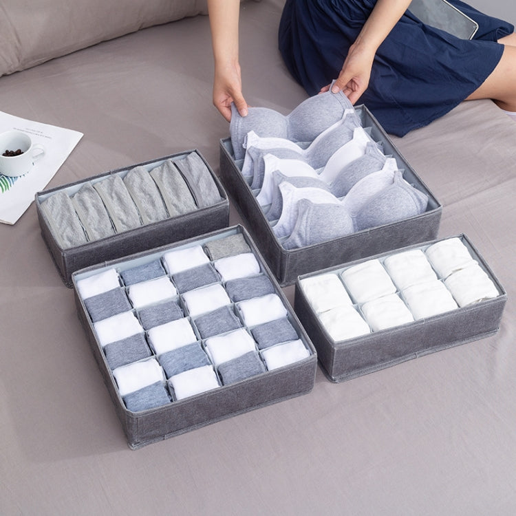Foldable Drawer Clothes Storage Box, Spec: 24 Grids (Green)