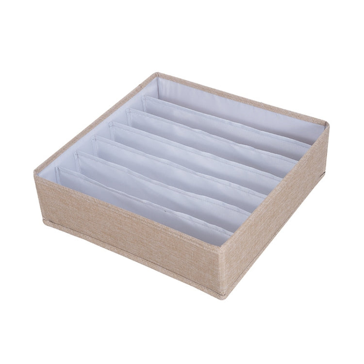 Foldable Drawer Clothes Storage Box, Spec: 7 Grids (Linen)