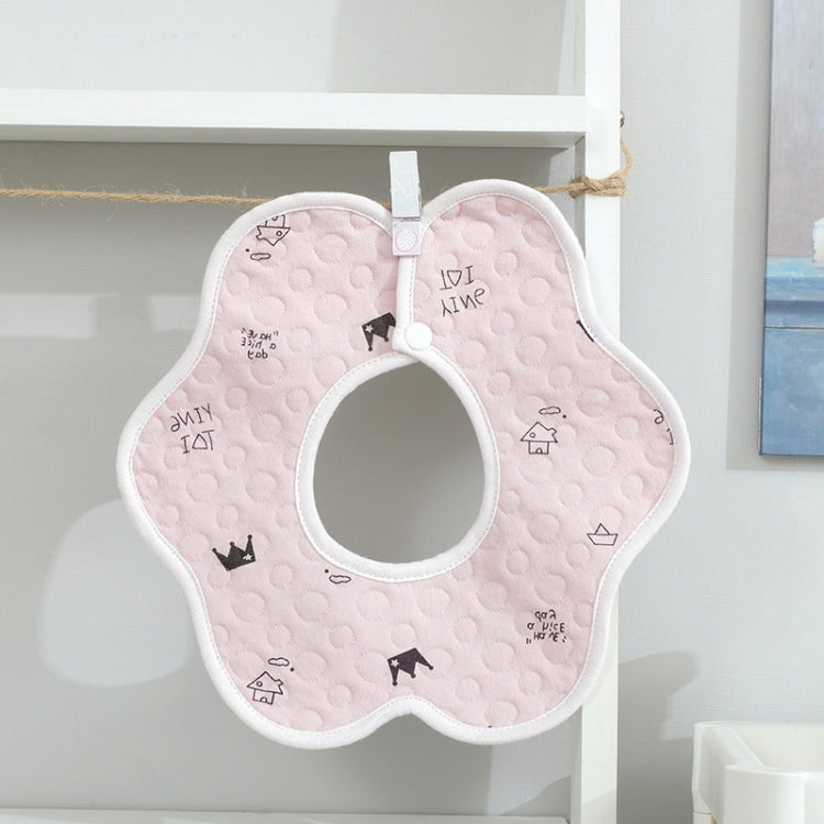 2 PCS Thin Cotton Gauze Waterproof Soft 360 Degree Rotating Baby Bib(Pink)