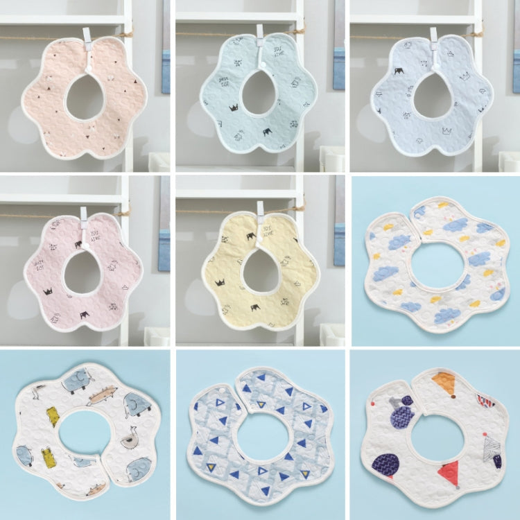 2 PCS Thin Cotton Gauze Waterproof Soft 360 Degree Rotating Baby Bib(Yellow)
